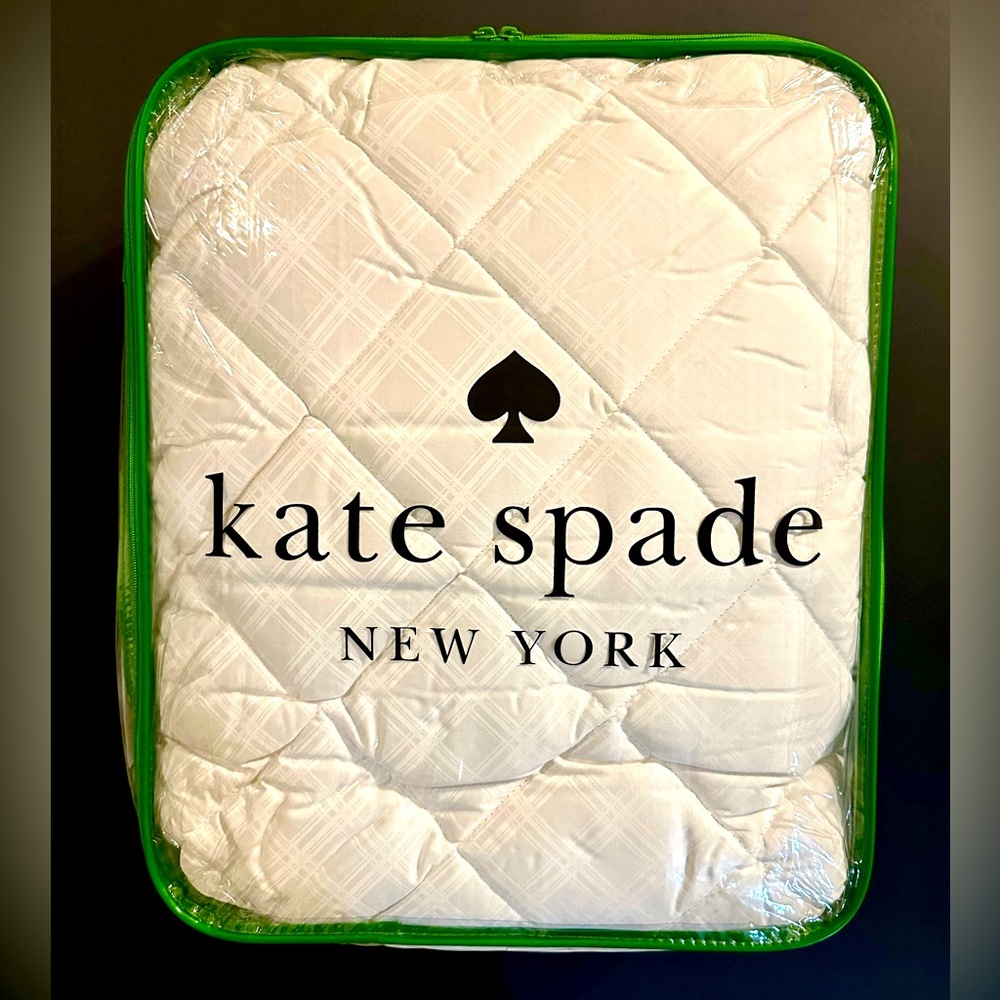 🎁Kate Spade Mattress Pad - Full Size - White Diamond Pattern - 100% Cotton